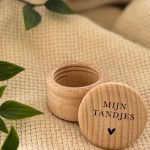 Houten tandendoosje met hartje – neutraal bewaardoosje voor melktandjes zonder naam