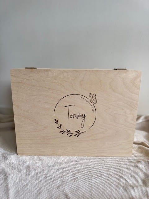 Houten herinneringsdoos bij verlies van een kindje – handgemaakt